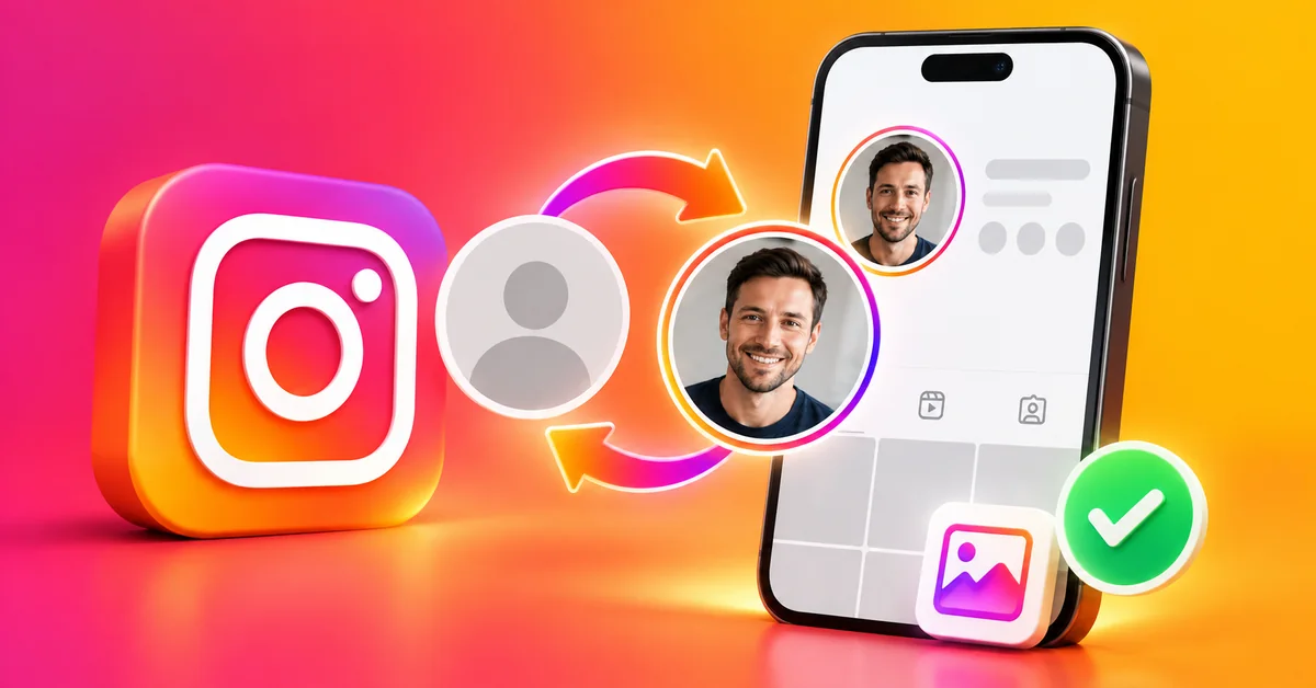 Smartphone mit wechselndem Instagram-Profilbild
