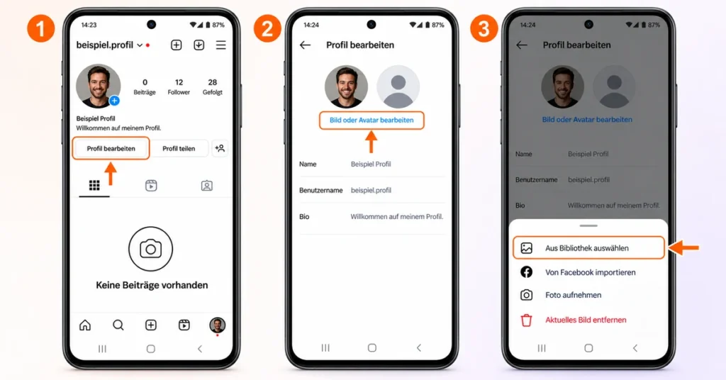 Instagram-Profilbild in der App über „Profil bearbeiten“ ändern
