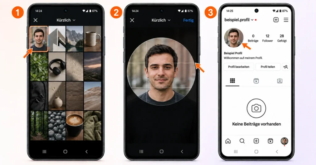 Instagram-Profilbild auswählen und für den runden Ausschnitt anpassen