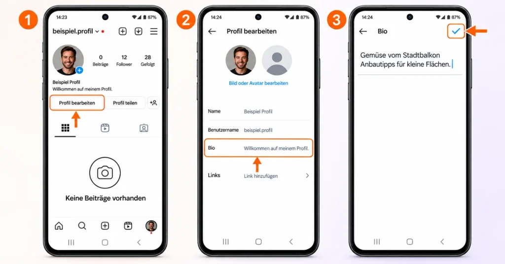 Website-Adresse über Links und Link hinzufügen im Instagram-Profil eintragen