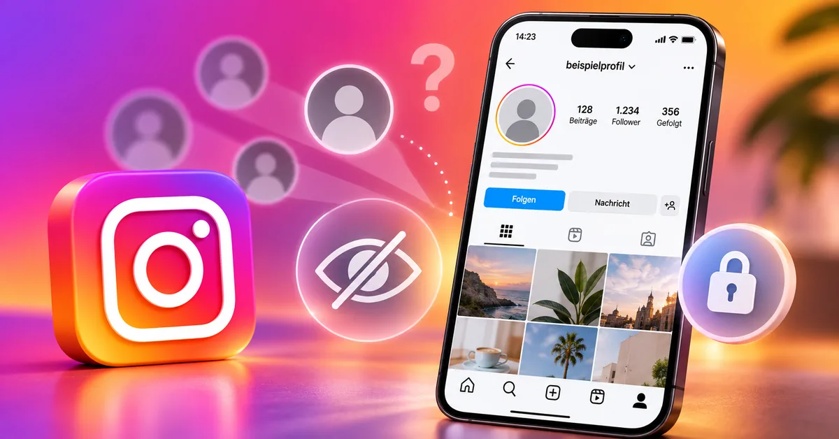 Instagram-Profil mit Hinweis, dass Profilbesucher nicht namentlich angezeigt werden
