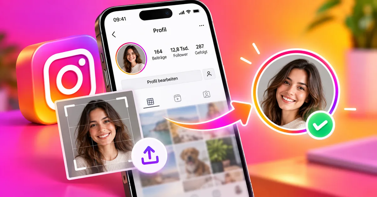 Instagram-Profilbild auf dem Smartphone aktualisieren, zuschneiden und als runde Profilansicht anzeigen